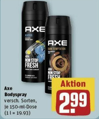 REWE AXE Bodyspray 150-ml-Dose Angebot