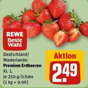 REWE Premium Erdbeeren 250 g Schale Angebot