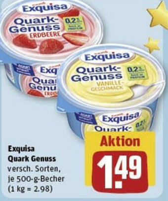 REWE Exquisa Genuss ERDBEERE 500 g Becher Angebot