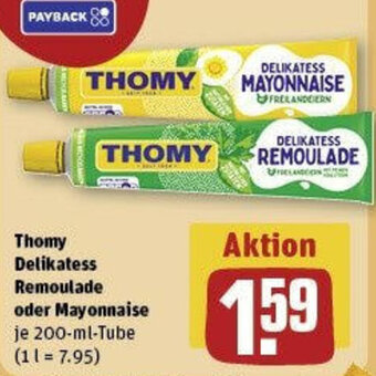 REWE Thomy Delikatess Remoulade oder Mayonnaise 200-ml-Tube Angebot