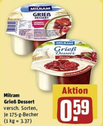 REWE Milram Grieß Dessert 175-g-Becher Angebot