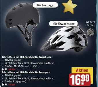 REWE Fahrradhelm mit LED-Rücklicht für Erwachsene Angebot