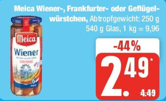 Edeka Meica Wiener-, Frankfurter- oder Geflügel-würstchen 250 g 540 g Glas Angebot