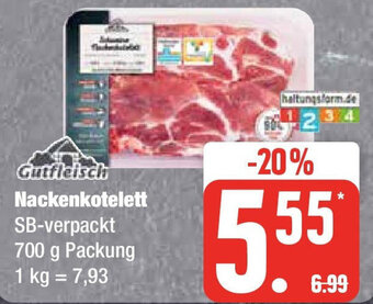 Edeka Gutfleisch Nackenkotelett 700 g Packung Angebot