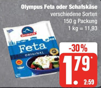 Edeka Olympus Feta oder Schafskäse 150 g Packung Angebot