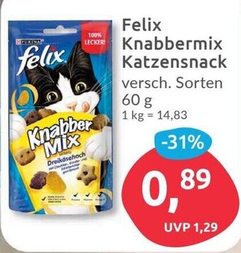 Budni Purina Felix Knabbermix Katzensnack 60g Angebot