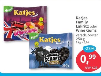 Budni Katjes Family Lakritz oder Wine Gums versch. Sorten 250 g Angebot