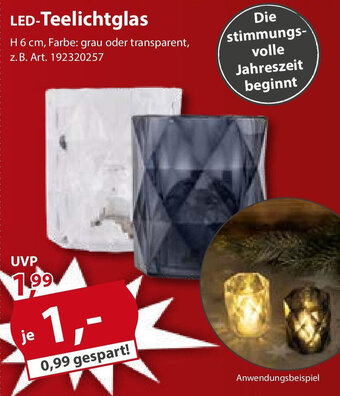 Sonderpreis Baumarkt LED-Teelichtglas Angebot