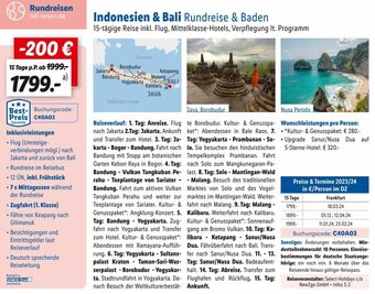 Lidl Indonesien & Bali Rundreise & Baden Angebot