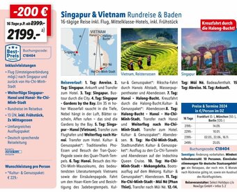 Lidl Singapur & Vietnam Rundreise & Baden Angebot