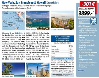 Lidl New York, San Francisco & Hawaii Kreuzfahrt Angebot