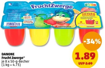 PENNY DANONE Frucht Zwerge 8 x 50 g Becher Angebot