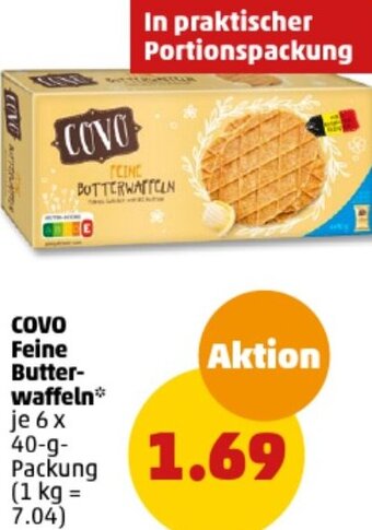 PENNY COVO Feine Butterwaffeln 6x40 g Packung Angebot