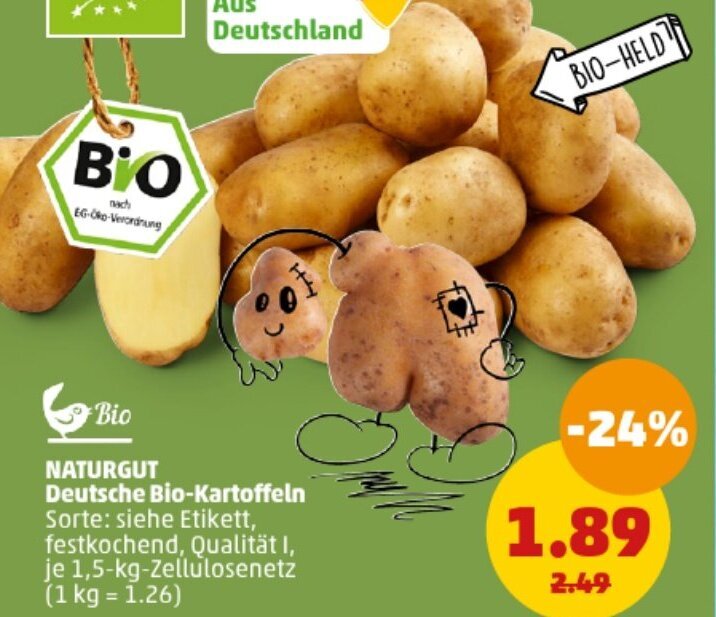 NATURGUT Deutsche BioKartoffeln 1,5 kg Angebot bei PENNY