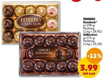 PENNY FERRERO Rondnoir 138 g oder Collection 172 g Packung Angebot