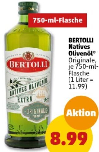 PENNY BERTOLLI Natives Olivenöl 750 ml Flasche Angebot