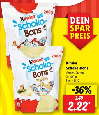 Lidl Kinder Schoko-Bons 200 g Angebot