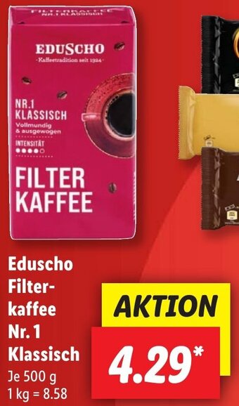 Lidl Eduscho Filterkaffee Nr. 1 Klassisch 500 g Angebot