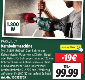 Lidl PARKSIDE Kernbohrmaschine PKBM 1800 A1 Angebot