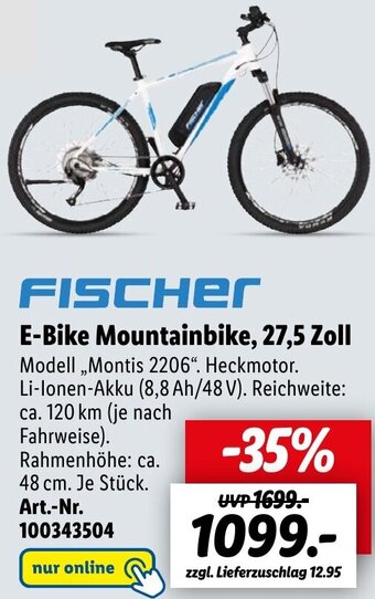 Lidl FISCHER E-Bike Mountainbike, 27,5 Zoll Angebot