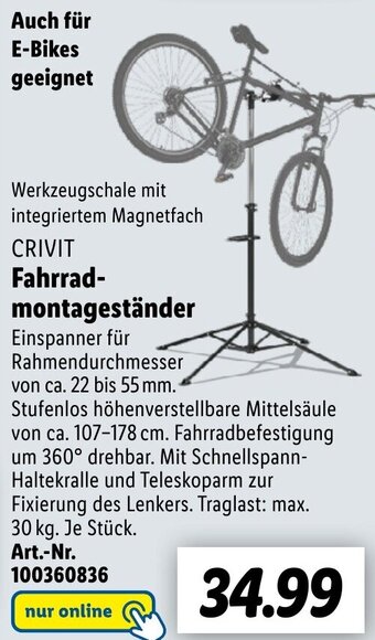 Lidl CRIVIT Fahrradmontageständer Angebot