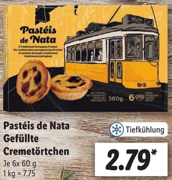 Lidl Pastéis de Nata Gefüllte Cremetörtchen 6x60 g Angebot