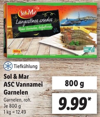 Lidl Sol & Mar ASC Vannamei Garnelen 800 g Angebot