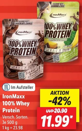 Lidl IronMaxx 100% Whey Protein 500 g Angebot