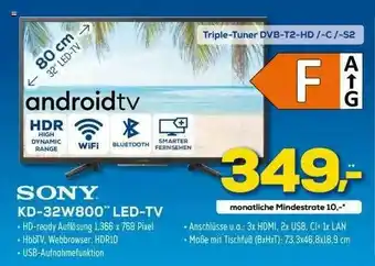 Euronics XXL Sony Kd-32w800 Led-tv Angebot