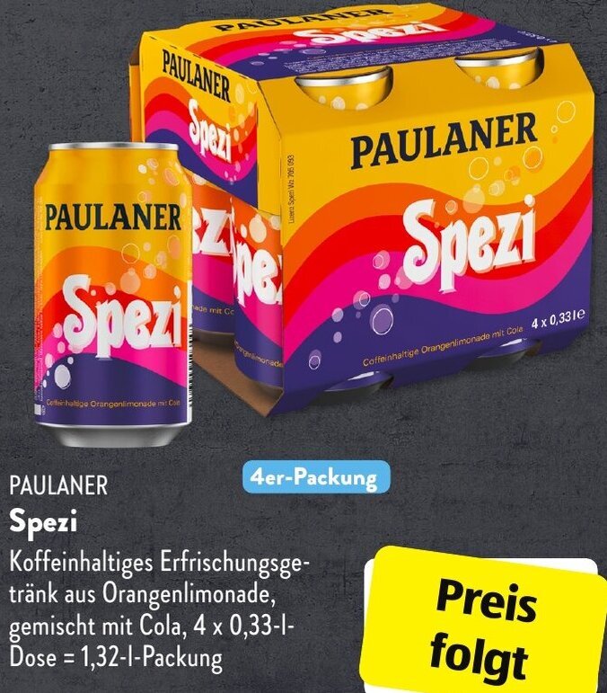 PAULANER Spezi 4erPackung Angebot bei Aldi Süd