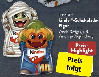 Aldi Süd FERRERO kinder-Schokolade Figur 35 g Packung Angebot