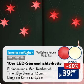 Aldi Süd amare 10er LED-Sternenlichterkette Angebot