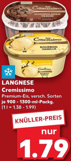 Kaufland LANGNESE Cremissimo 900-1300 ml Packg. Angebot