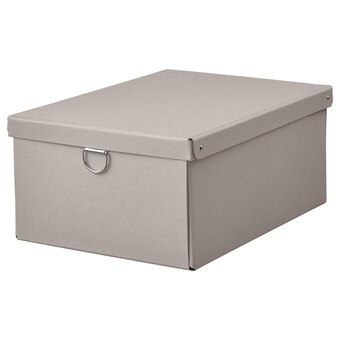 IKEA Nimm kasten mit deckel helles graubeige 25x35x15 cm Angebot