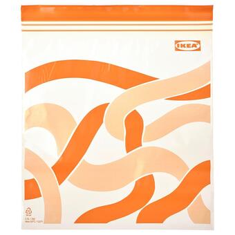 IKEA Istad beutel, wiederverschließbar gemustert/leuchtend orange Angebot