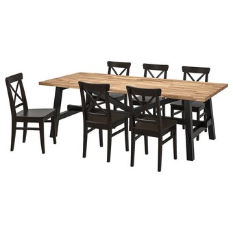 IKEA Skogsta / ingolf tisch und 6 stühle akazie/schwarz Angebot