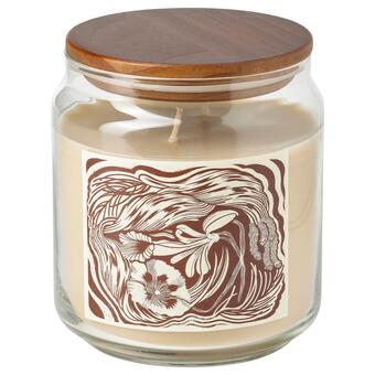 IKEA Glanslind duftkerze im glas, 2 dochte/deckel rauchige vanille/hellbeige 70 std Angebot