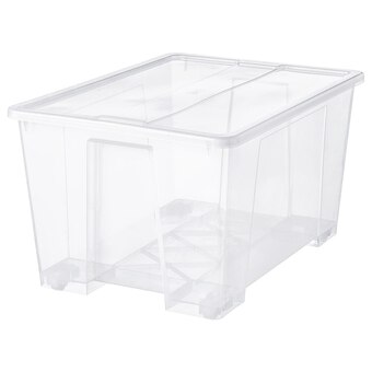 IKEA Samla box mit deckel transparent 79x57x43 cm/130 l Angebot