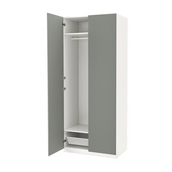 IKEA Pax / reinsvoll kleiderschrank weiß/graugrün 100x60x236 cm Angebot