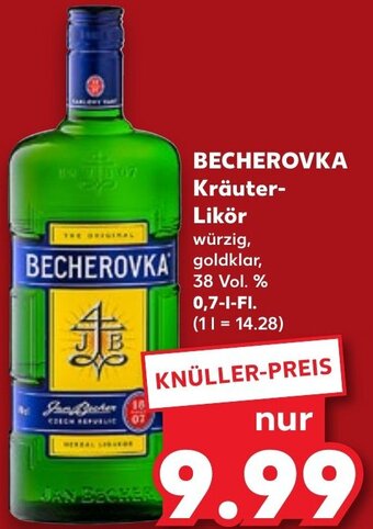 Kaufland BECHEROVKA Kräuter Likör 0,7 L-Fl. Angebot