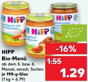Kaufland HIPP Bio-Menü 190 g Glas Angebot