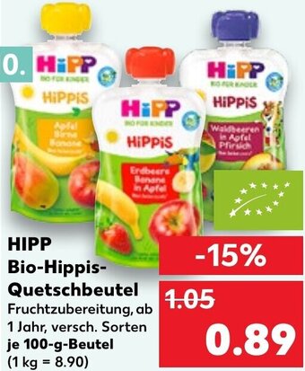 Kaufland HIPP Bio-Hippis Quetschbeutel 100 g Beutel Angebot