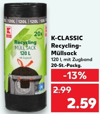 Kaufland K-CLASSIC Recycling-Müllsack 20 St. Packg. Angebot