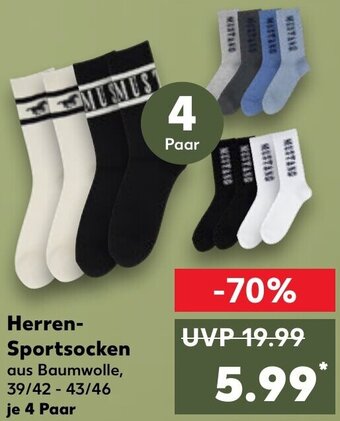 Kaufland Mustang Herren-Sportsocken 4 Paar Angebot