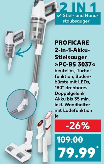 Kaufland PROFICARE 2-in-1-Akku Stielsauger PC-BS 3037 Angebot