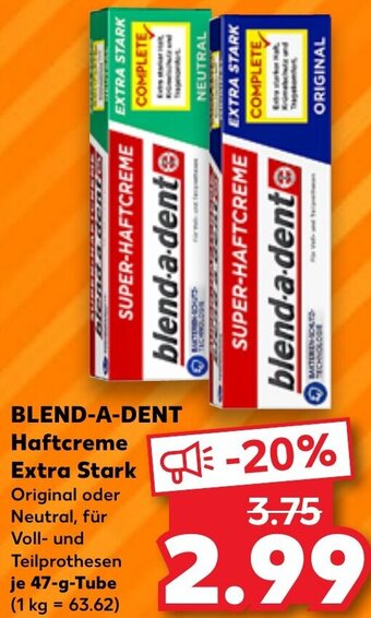 Kaufland BLEND-A-DENT Haftcreme Extra Stark 47 g Tube Angebot