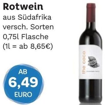 Edeka Niemerszein Rotwein 0,75 L Flasche Angebot