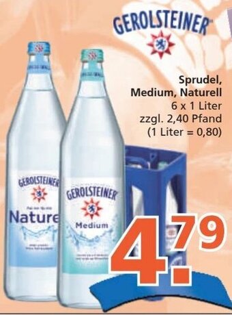 Getränke City GEROLSTEINER Sprudel, Medium, Naturell 6x1 Liter Angebot