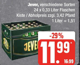 Marktkauf Jever, verschiedene Sorten 24 x 0,33 L Angebot