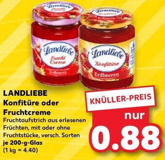 Kaufland LANDLIEBE Konfitüre oder Fruchtcreme 200 g Glas Angebot